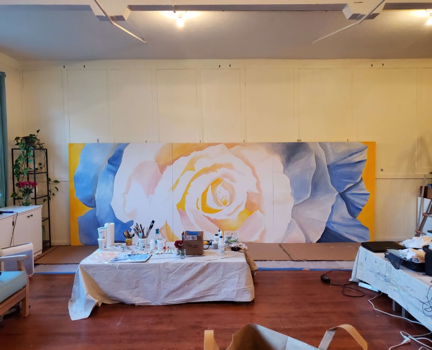 peace-rose-painting-in-progress-onsite Peace Rose Painting in progress on site
