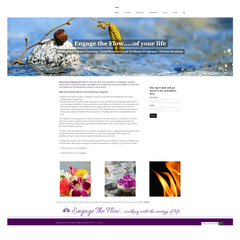 Old website before redesign and new branding.